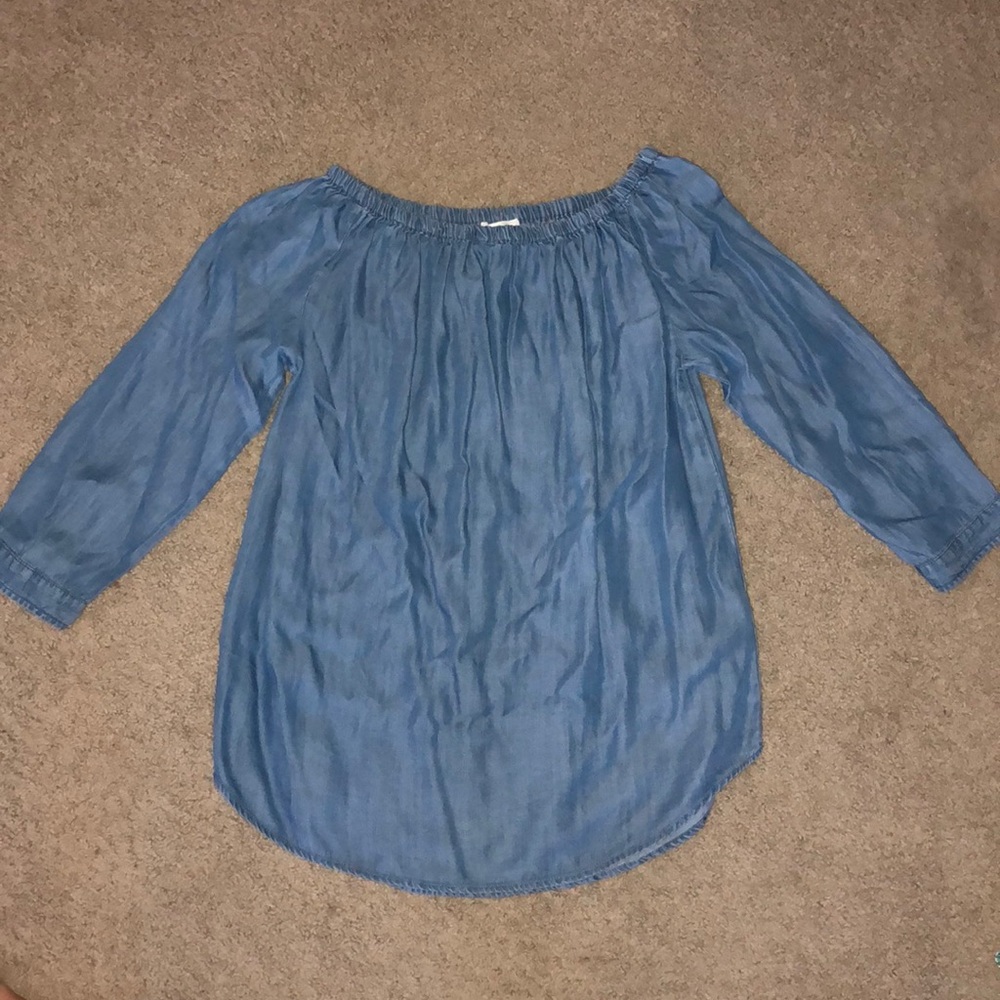 Denim off the shoulder top